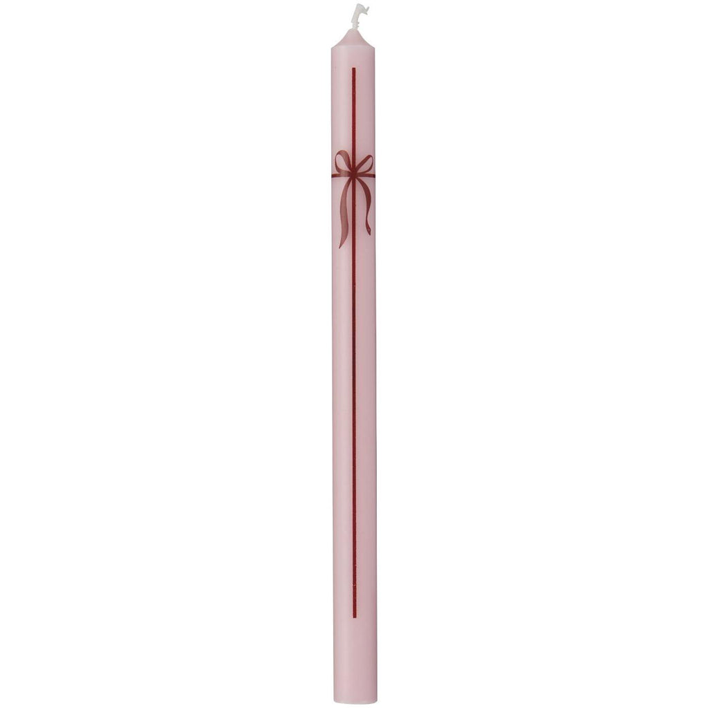 Licht roze kaars met strik