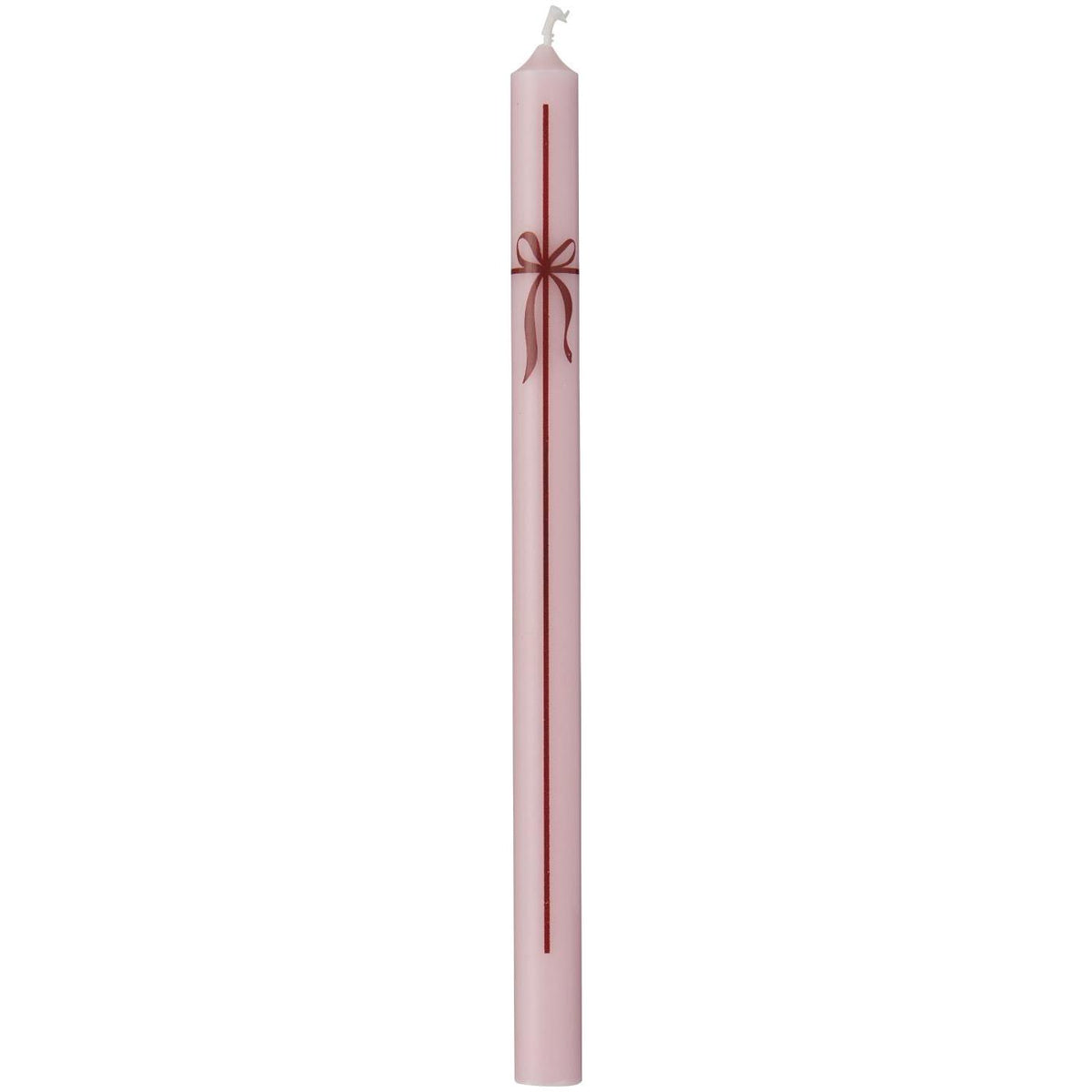 Licht roze kaars met strik