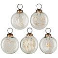 Kerstballen doorzichtig met goud 5 stuks