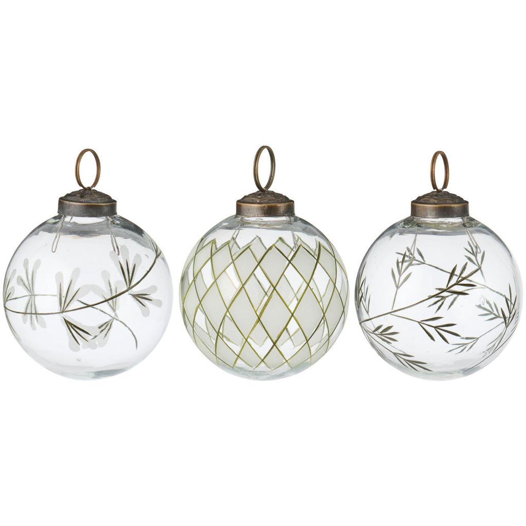 Kerstballen assorti doorzichtig 3 stuks