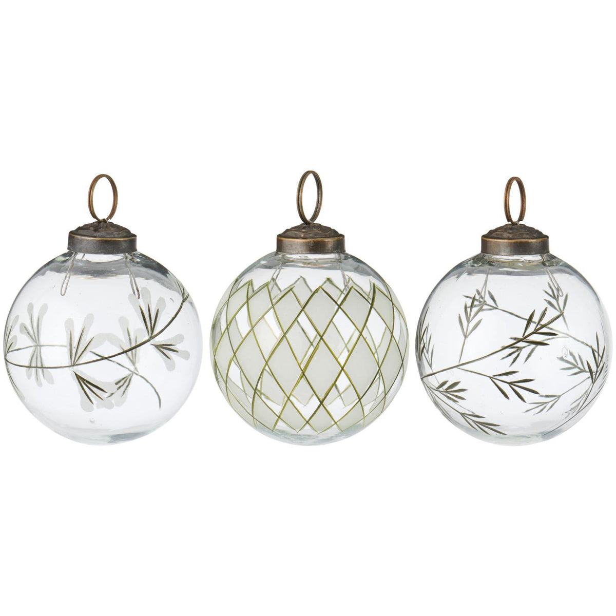 Kerstballen assorti doorzichtig 3 stuks