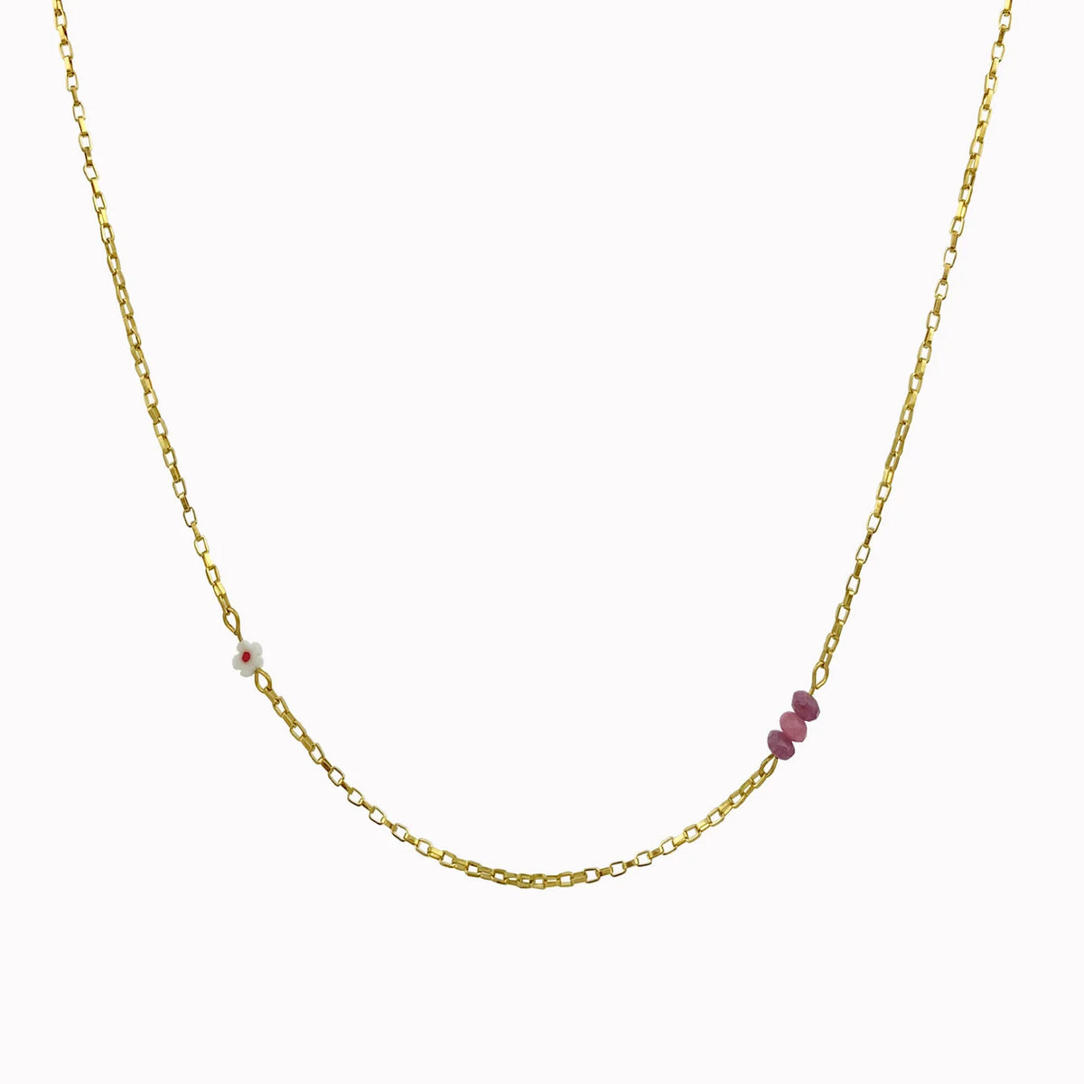 Minimalistische schakelketting met bloem