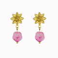 Oorhangers bloem statement roze