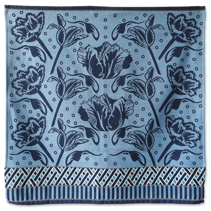 Mariëtte Wolbert  theedoek "La Bomba Tulipa" blauw