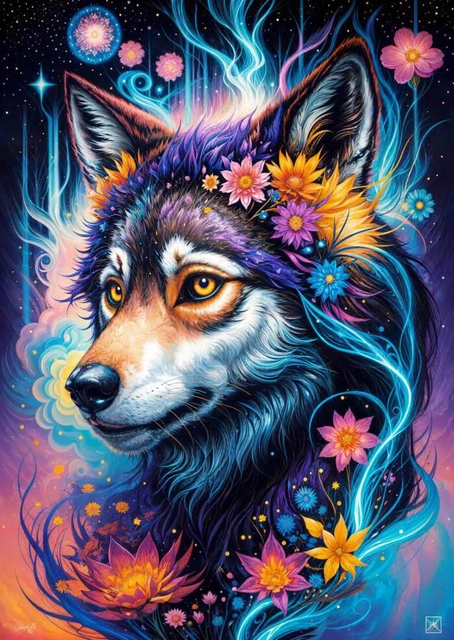 Enjoy Puzzle Magical Wolf Portrait
