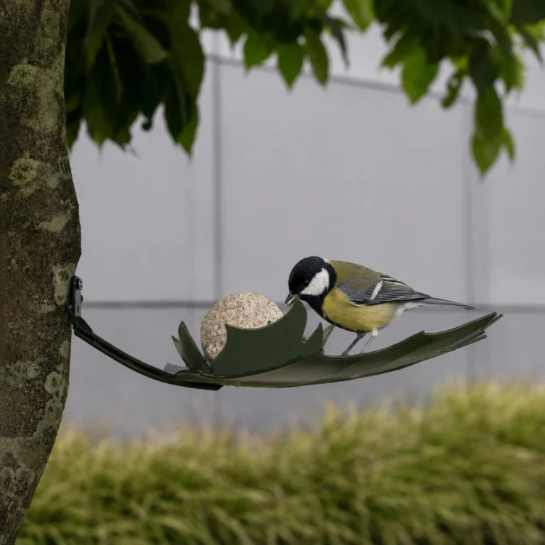 Heeej! Leaf me - wand-vogelvoederschaal Bruin metaal